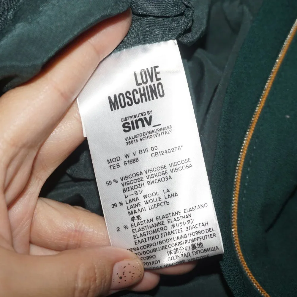 Love Moschino Cap Sleeve Gold Zipper Dress 2 - Picture 7 of 10